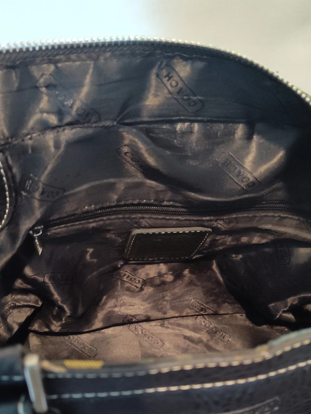 Coach Signature Shoulder Bag in Black, Blue, Green & Gold